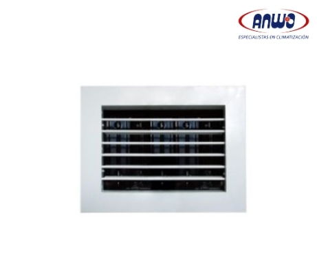 REJILLA ALETA SIMPLE DEFLEX EXTRACCION(RE) O INYECCION(RI) 15X15CM ALUMINIO C.REGULADOR D. CAUDAL